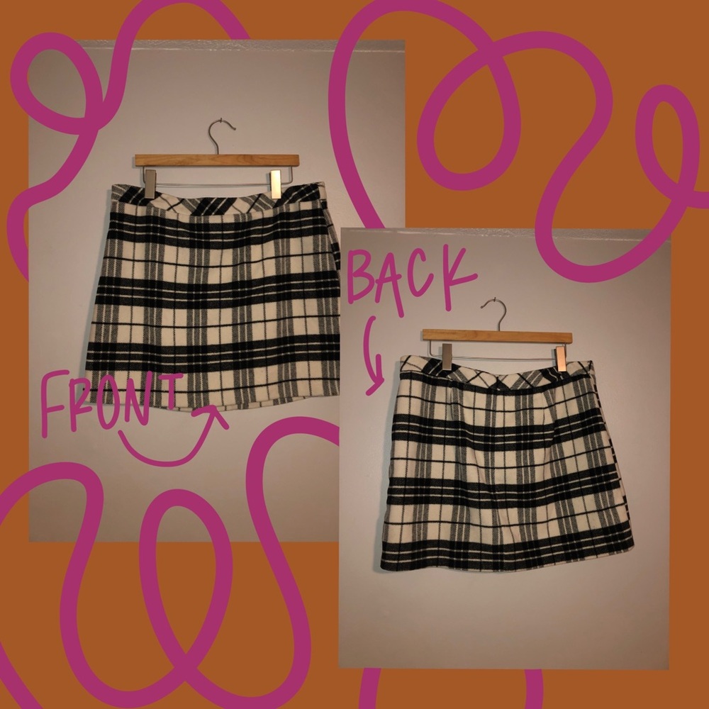 PLAID BLACK AND WHITE MINI SKIRT
